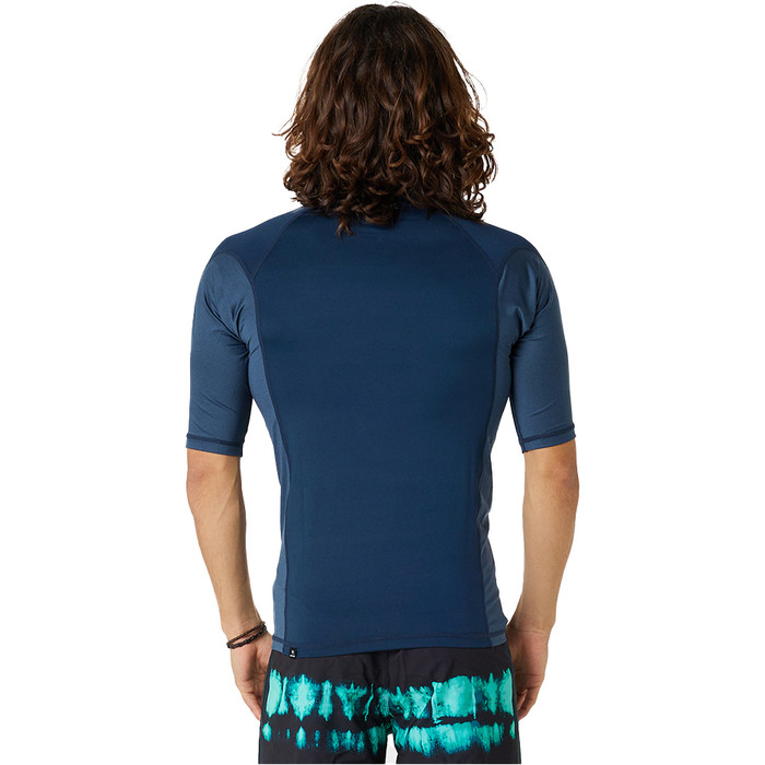 2024 Rip Curl Mnner Waves UPF Performance Kurzrmelige Lycra-Weste 142MRV - Dark Navy